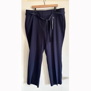 New LOFT Petites Marisa High Waisted Trouser Pants Navy Blue Womens Size 20 Plus